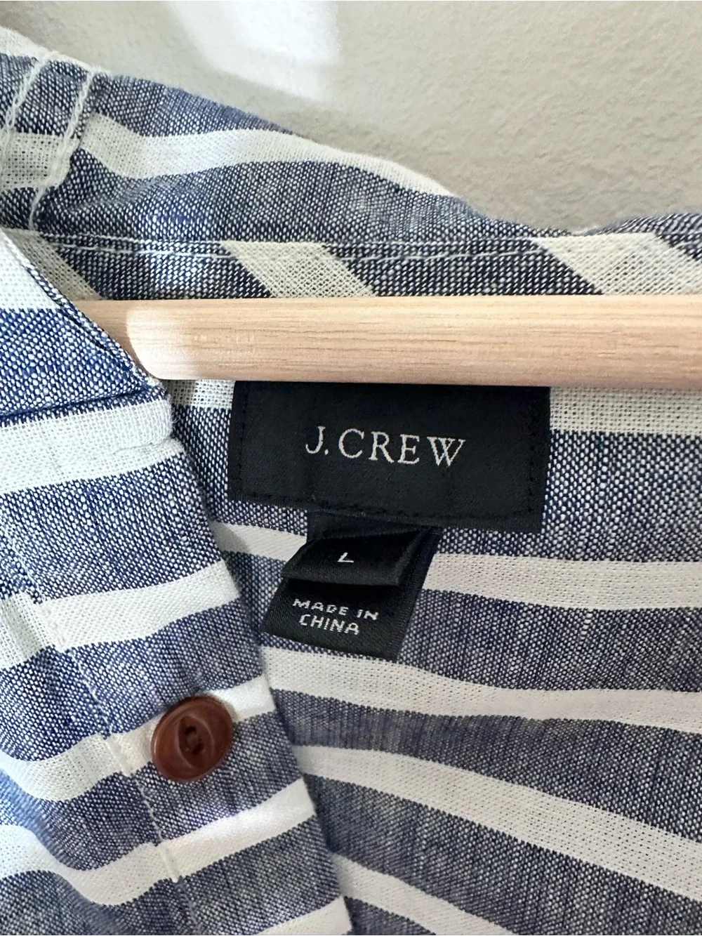 J. Crew Blue and White Striped Hooded Pullover
